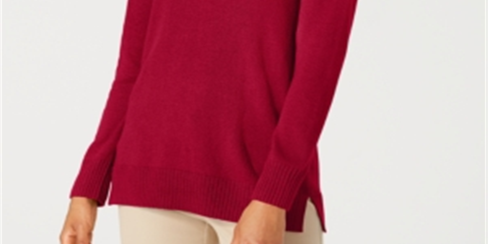 Karen Scott Suéter Feminino Gola V Sólida Vermelho Tamanho XS
