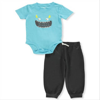 Conjunto de calças Carter's 2 peças, azul, para meninos, tamanho 12 meses