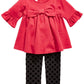 Conjunto de túnica e leggings estampadas First Impressions para bebê menina, 2 peças, vermelho, tamanho 24 meses