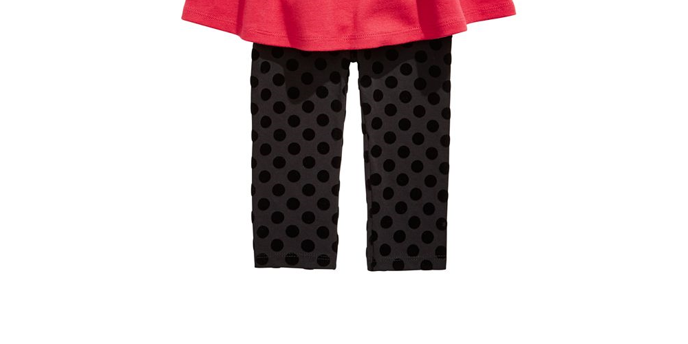 Conjunto de túnica e leggings estampadas First Impressions para bebê menina, 2 peças, vermelho, tamanho 24 meses