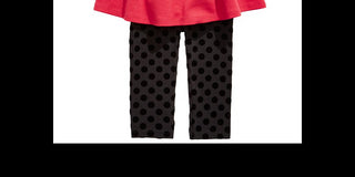 Conjunto de túnica e leggings estampadas First Impressions para bebê menina, 2 peças, vermelho, tamanho 24 meses