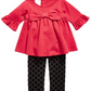 Conjunto de túnica e leggings estampadas First Impressions para bebê menina, 2 peças, vermelho, tamanho 24 meses