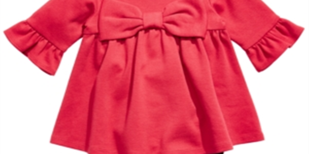 Conjunto de túnica e leggings estampadas First Impressions para bebê menina, 2 peças, vermelho, tamanho 24 meses