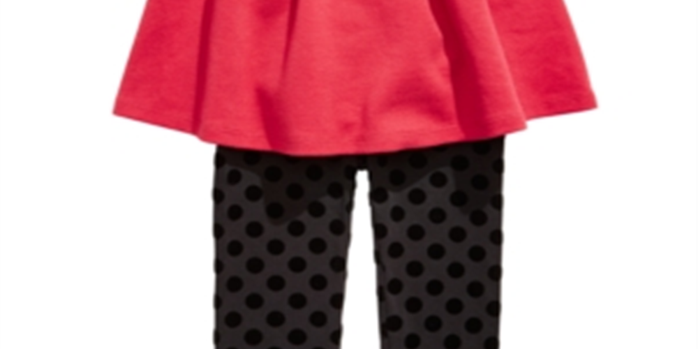 Conjunto de túnica e leggings estampadas First Impressions para bebê menina, 2 peças, vermelho, tamanho 24 meses
