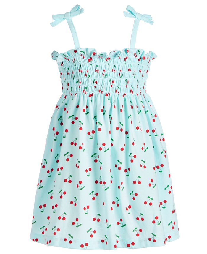 Vestido de verão estampado para meninas First Impressions, azul, tamanho 3 a 6 meses