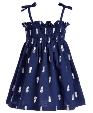 Vestido de verão estampado para meninas First Impressions, azul, tamanho 3 a 6 meses