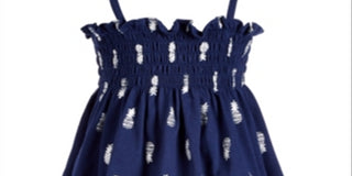 Vestido de verão estampado para meninas First Impressions, azul, tamanho 3 a 6 meses