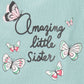 Body com babados e leggings florais Carter's Girl's 'Little Sister', azul-petróleo, tamanho 12 meses