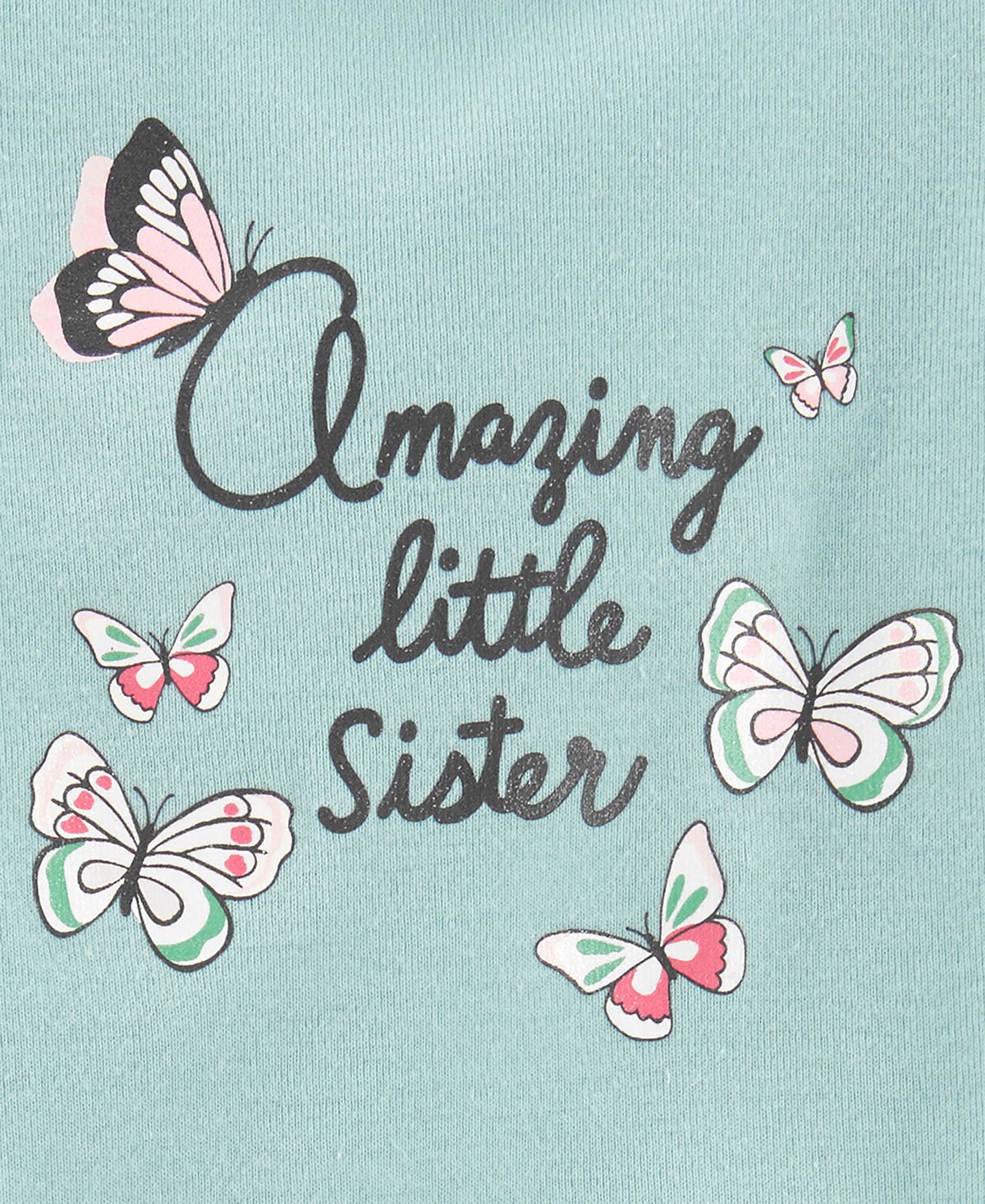 Body com babados e leggings florais Carter's Girl's 'Little Sister', azul-petróleo, tamanho 12 meses