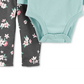 Body com babados e leggings florais Carter's Girl's 'Little Sister', azul-petróleo, tamanho 12 meses