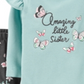 Body com babados e leggings florais Carter's Girl's 'Little Sister', azul-petróleo, tamanho 12 meses