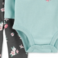 Body com babados e leggings florais Carter's Girl's 'Little Sister', azul-petróleo, tamanho 12 meses