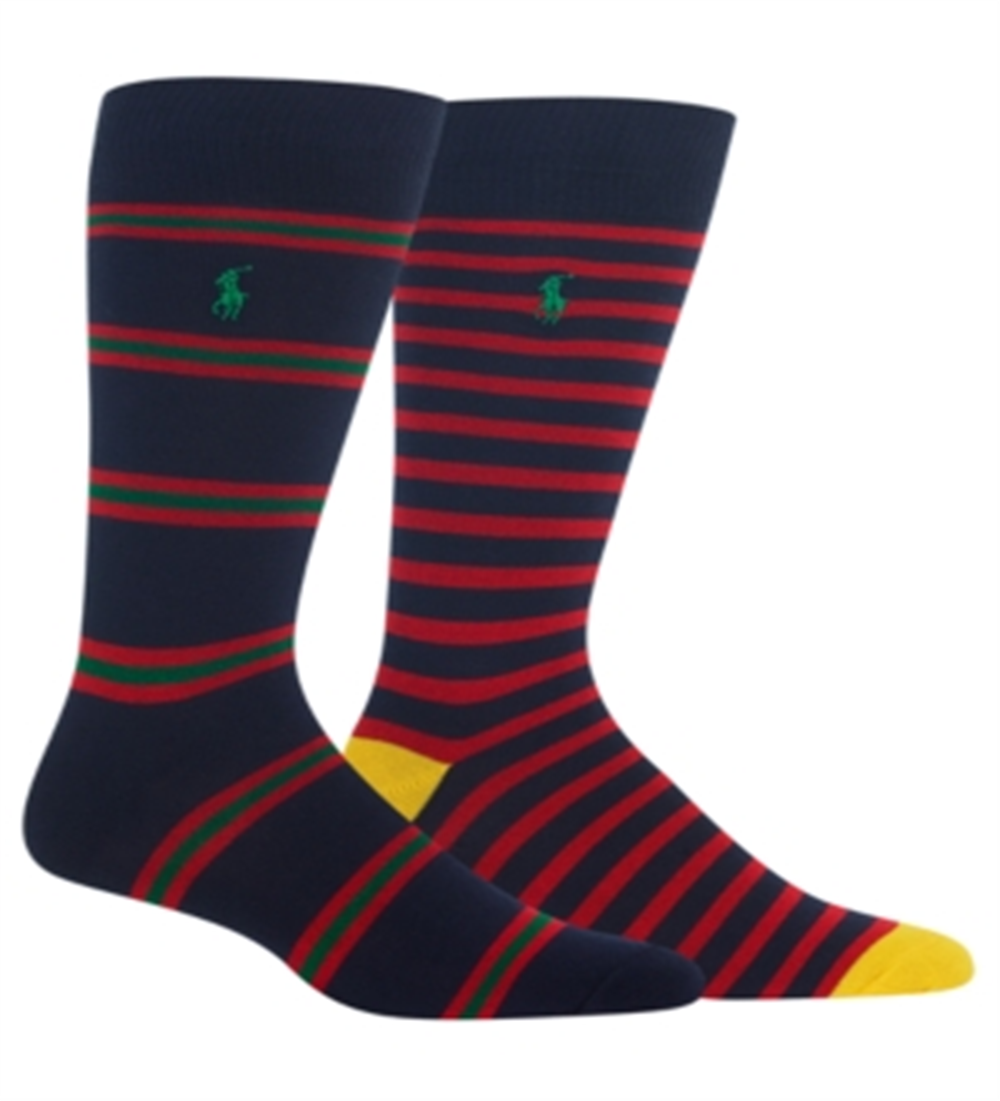 Polo Ralph Lauren Meias Listradas Masculinas, Pacote com 2, Azul, Tamanho Único