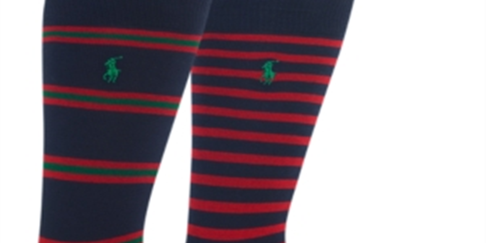 Polo Ralph Lauren Meias Listradas Masculinas, Pacote com 2, Azul, Tamanho Único