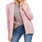 Cardigan feminino Charter Club com gola xale e frente aberta, rosa, tamanho médio