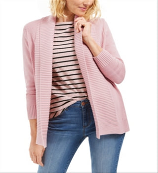 Cardigan feminino Charter Club com gola xale e frente aberta, rosa, tamanho médio