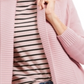 Cardigan feminino Charter Club com gola xale e frente aberta, rosa, tamanho médio