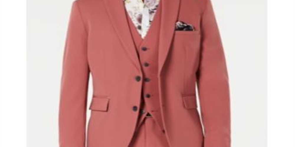 Blazer Slim Fit Dusty Masculino INC International Concepts Vermelho Tamanho Médio