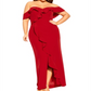 Vestido longo Savannah feminino City Chic vermelho tamanho 14