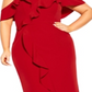 Vestido longo Savannah feminino City Chic vermelho tamanho 14