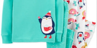 Conjunto de pijama de algodão com 4 peças Carter's Baby Girl, verde, tamanho 12 meses