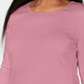 Blusa feminina Karen Scott com decote redondo e acabamento em cetim, rosa, tamanho grande