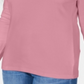 Blusa feminina Karen Scott com decote redondo e acabamento em cetim, rosa, tamanho grande