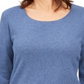 Blusa feminina Karen Scott de algodão com manga 3/4, azul, tamanho X-S