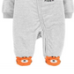 Macacão listrado com pés de tigre Carter's Baby Boy's Easy, tamanho cinza, para recém-nascido