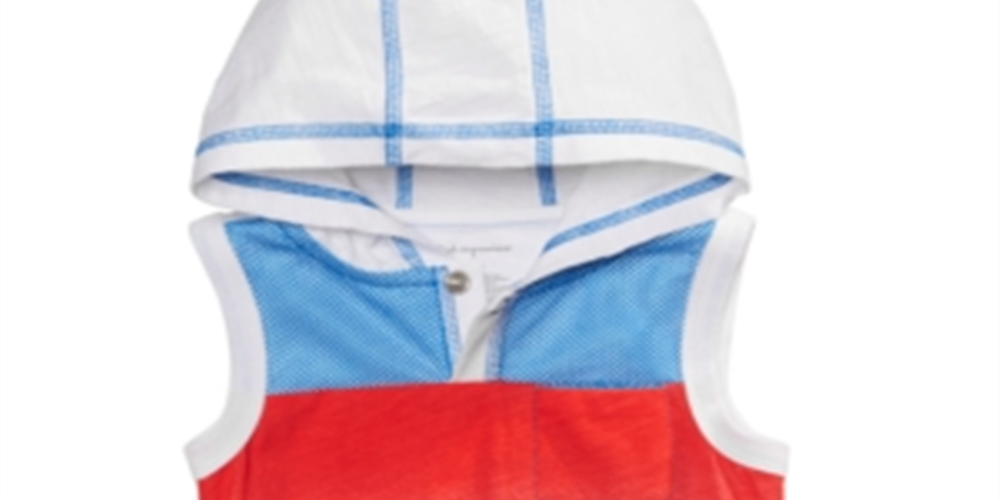 Regata de algodão com capuz First Impressions Baby Boy, azul, tamanho 6 a 9 meses