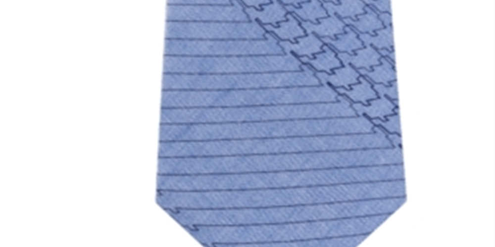 Gravata Slim Digital Pied-de-poule Calvin Klein Masculina Azul Tamanho Regular