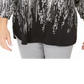 Blusa feminina estampada com zíper e gola alta, preta, tamanho pequeno GG