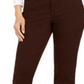 Calça jeans feminina estilo curvilíneo com perna reta, marrom, tamanho 6