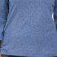 Blusa feminina Karen Scott de algodão com manga 3/4, azul, tamanho P