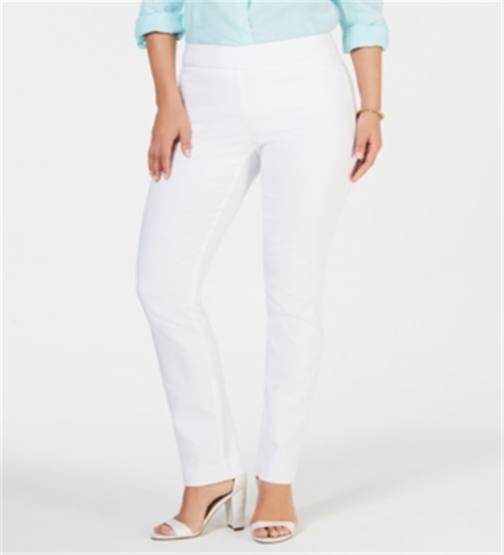 Calça feminina Charter Club Cambridge Skinny com controle de barriga, branca, tamanho 10