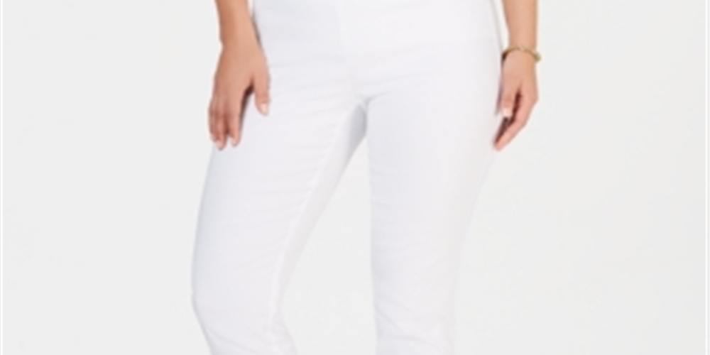 Calça feminina Charter Club Cambridge Skinny com controle de barriga, branca, tamanho 10
