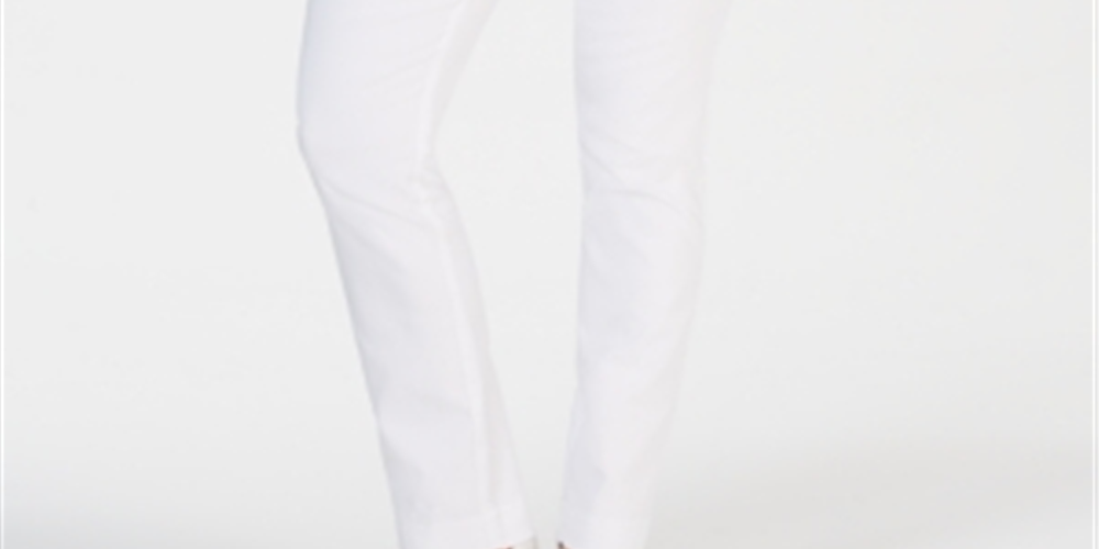 Calça feminina Charter Club Cambridge Skinny com controle de barriga, branca, tamanho 10