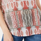 Blusa feminina estampada com decote redondo, estilo &amp; co, marrom, tamanho extrapequeno