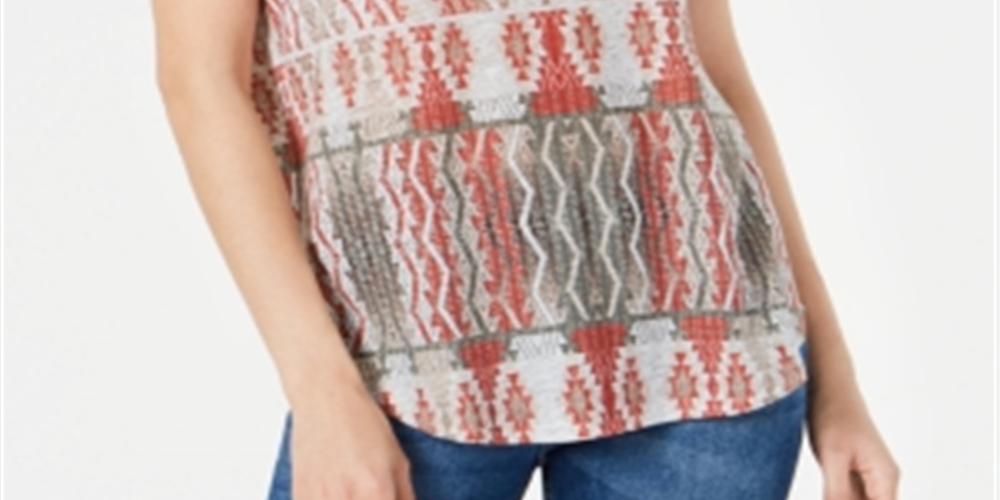 Blusa feminina estampada com decote redondo, estilo &amp; co, marrom, tamanho extrapequeno