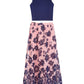 Conjunto de vestido com estampa floral para meninas grandes, 2 peças, azul, tamanho 7