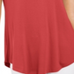 JM Collection Top feminino com decote redondo, vermelho, tamanho pequeno