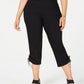 Calça Capri Feminina JM Collection Preta Tamanho Pequeno Pequeno