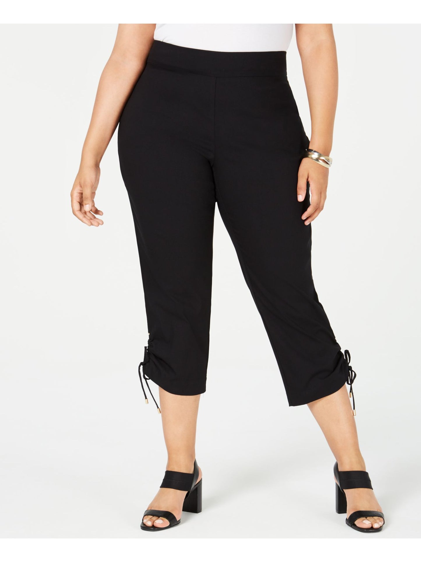 Calça Capri Feminina JM Collection Preta Tamanho Pequeno Pequeno