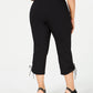 Calça Capri Feminina JM Collection Preta Tamanho Pequeno Pequeno