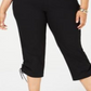 Calça Capri Feminina JM Collection Preta Tamanho Pequeno Pequeno