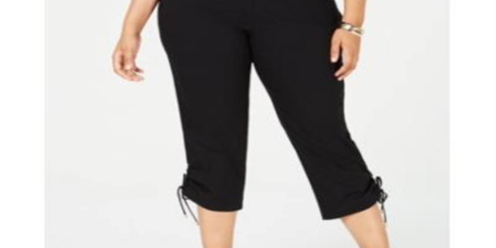 Calça Capri Feminina JM Collection Preta Tamanho Pequeno Pequeno