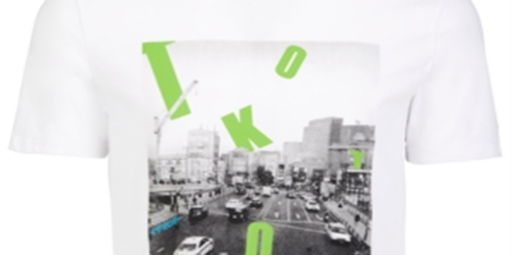 Camiseta masculina clássica de manga curta com estampa de logotipo da Ideology, tamanho grande, branca