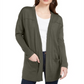Cardigan feminino com frente aberta e ombros caídos, tamanho pequeno P, verde, estilo &amp; co