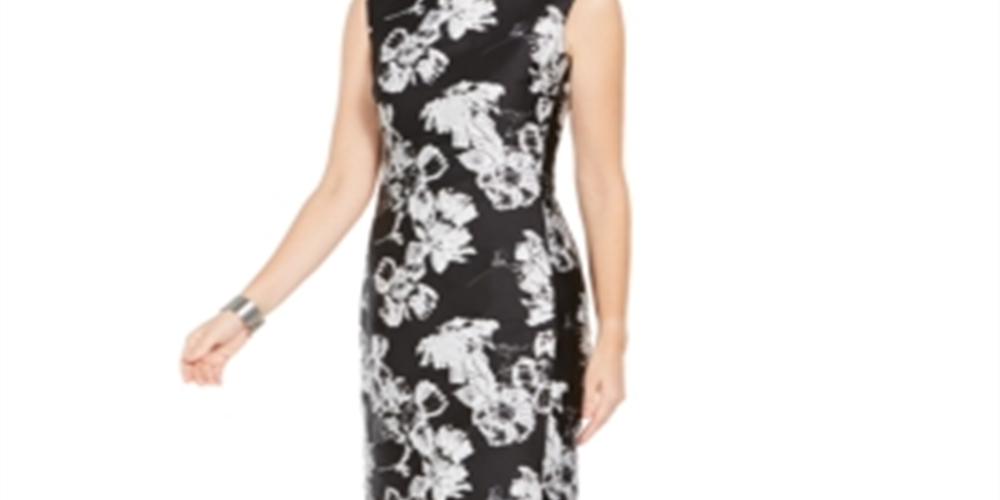 Vestido de festa feminino Natori sem mangas acima do joelho, preto, tamanho 4