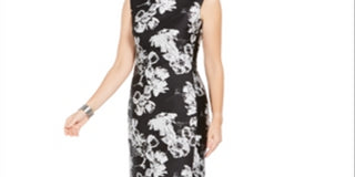 Vestido de festa feminino Natori sem mangas acima do joelho, preto, tamanho 4
